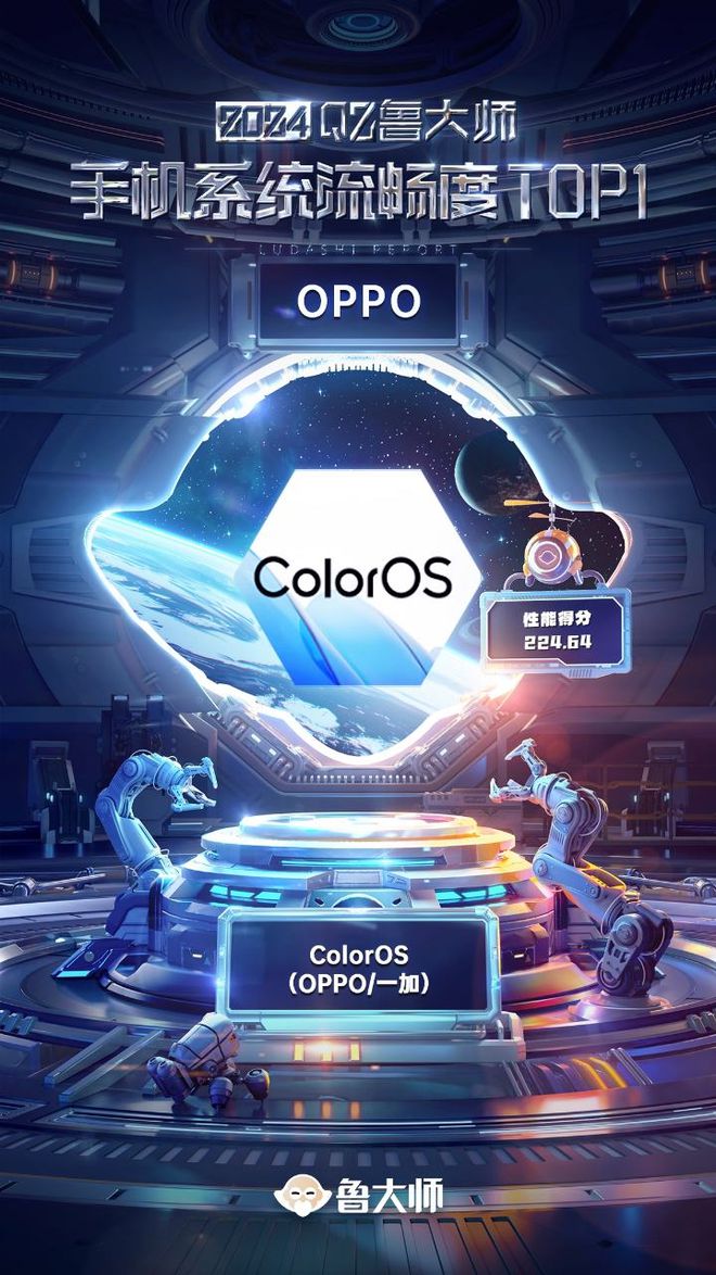 九游娱乐平台：ColorOS获鲁大师2024Q2最流畅手机系统认证7月还有大更新
